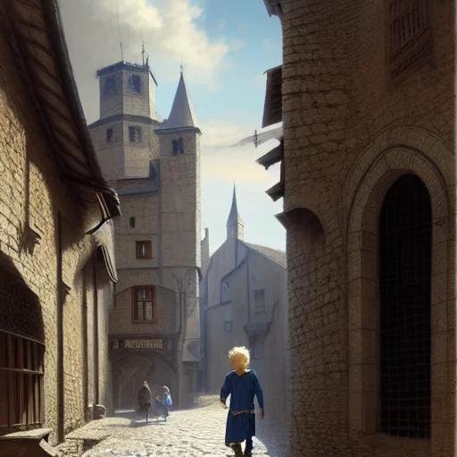 00382-46525985-blond boy with blue eyes walking through medieval town realistic image, highly detailed, sharp focus, illustration, art by greg.webp